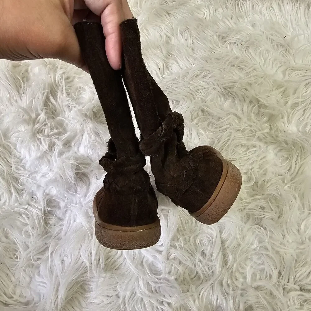 Livie & Luca Mocha Brown Suede Leather Calliope Boots Size 7